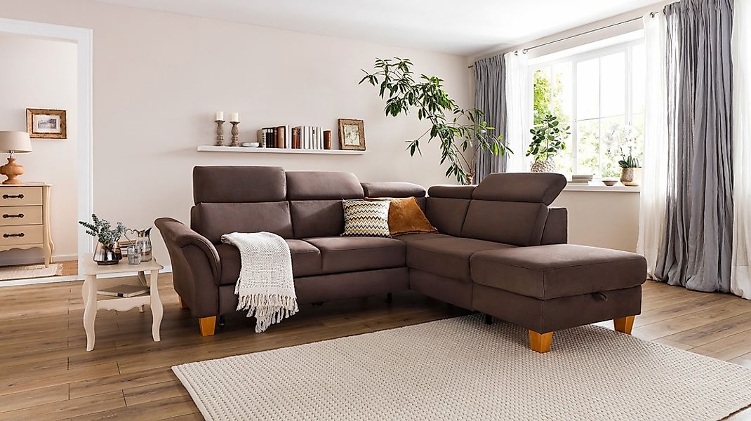 Home affaire Ecksofa "Conville L-Form", Federkern, wahlweise mit Bettfunkti günstig online kaufen