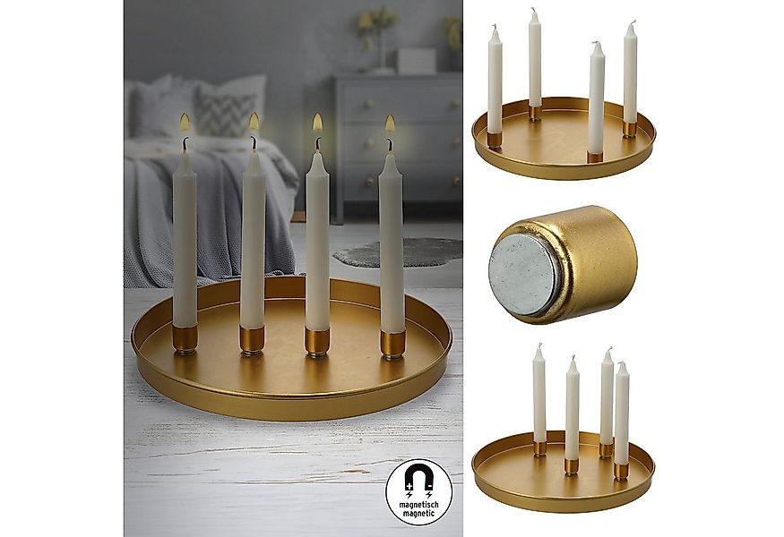 CEPEWA Kerzenhalter Stabkerzenhalter 'GoldMagnet' magnetisch Metall gold ru günstig online kaufen