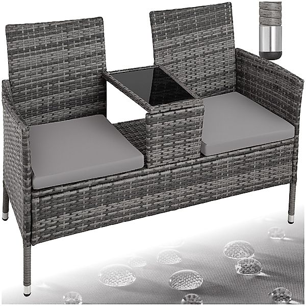 tectake Rattanstuhl Rattan Gartensitzbank (Set, 1 günstig online kaufen