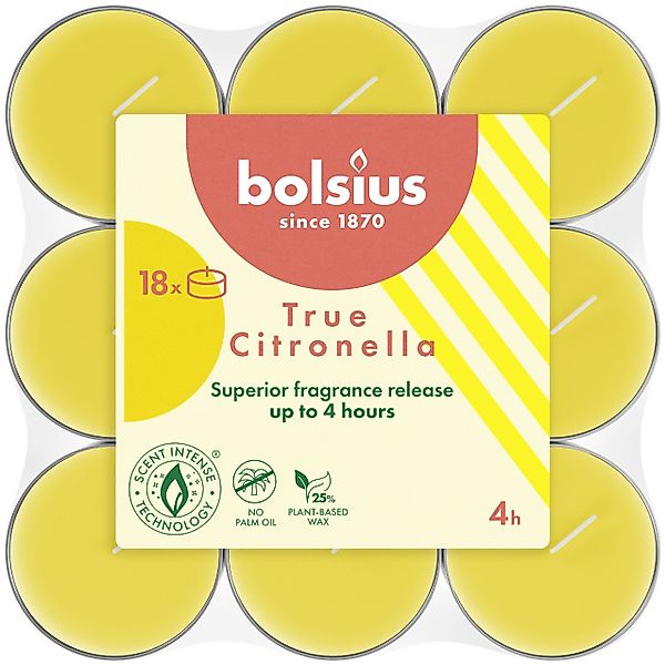 Bolsius Duftkerze Bolsius Teelichte Citronella 18er günstig online kaufen