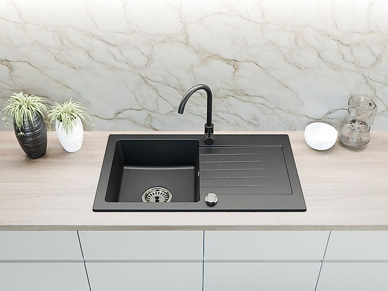 Faizee Möbel Granitspüle Granitspüle Küchenspüle Granit Siphon Einbauspüle günstig online kaufen