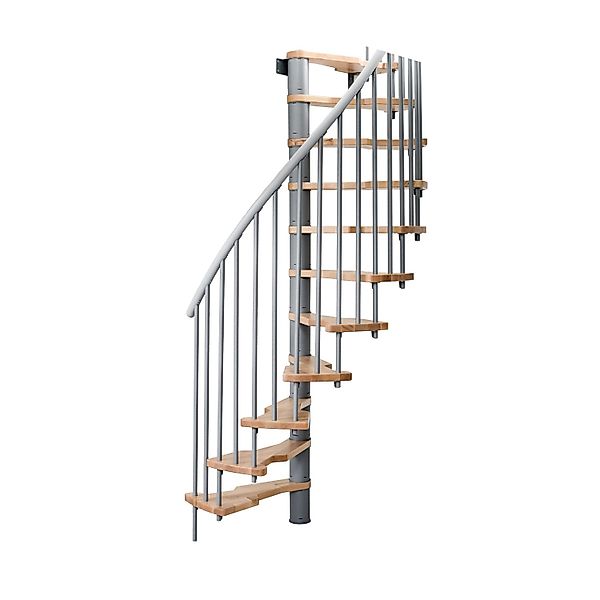 Minka Spindeltreppe Metallica Smart Buche Grau 130 cm Raumhöhe bis 305 cm günstig online kaufen