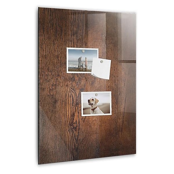 Tulup Glasmagnettafel Beschreibbar Dunkles Holz 40x60 cm Magnettafel Wand G günstig online kaufen