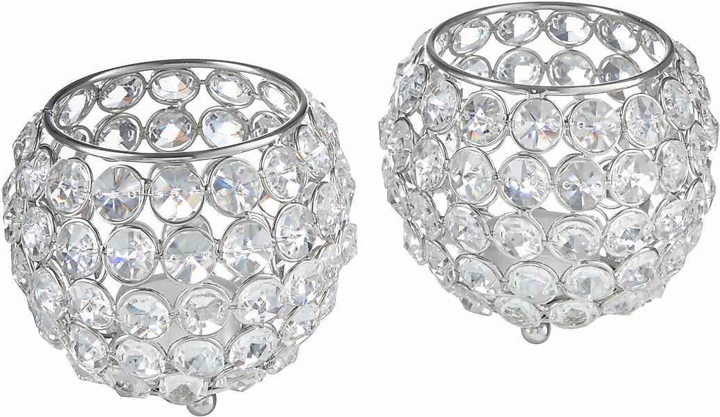Home affaire Teelichthalter "Kristall", (Set, 2 St.) günstig online kaufen