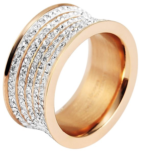 AKZENT Fingerring Belicia aus Edelstahl, rosčgoldfarbig, günstig online kaufen