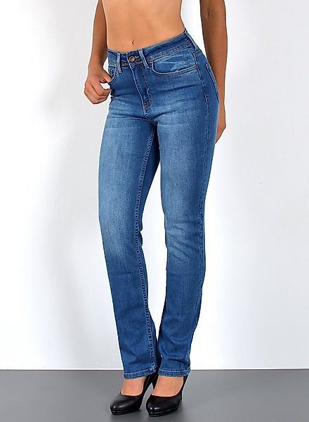 ESRA Straight-Jeans High Waist Straight Fit Jeans Damen Geradeschnitt Hose günstig online kaufen