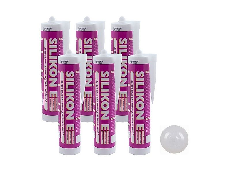 ARLI Spachtelmasse 6x Silikon 310ml transparent Universal Sanitär Bad, Dusc günstig online kaufen