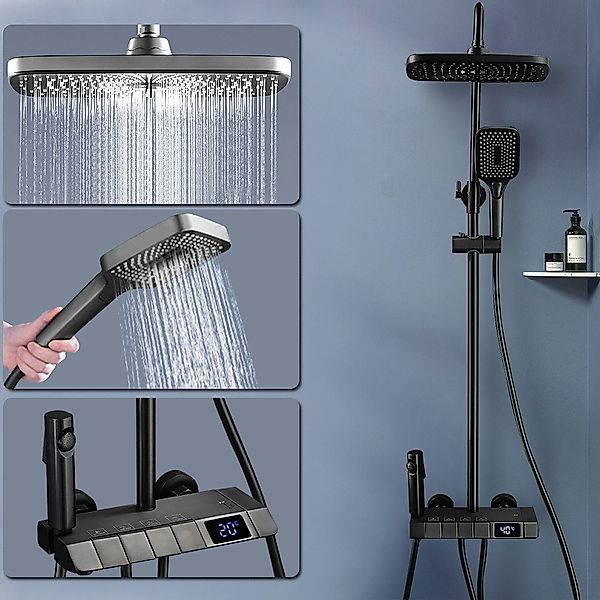 XERSEK Brausegarnitur Duschsystem mit Armatur 4-Funktions-Badezimmer-Duschs günstig online kaufen
