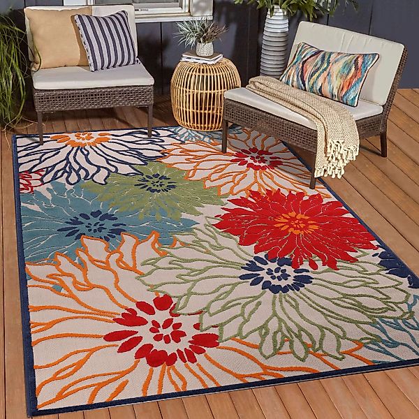 Sanat Teppich »Floral 2 Outdoor«, rechteckig, 6 mm Höhe, In- und Outdoor ge günstig online kaufen