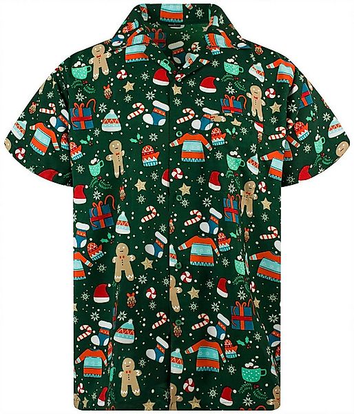 King Kameha Hawaiihemd Christmas Gingerbread Funky Hawaii-Hemd Kurzarm Fron günstig online kaufen