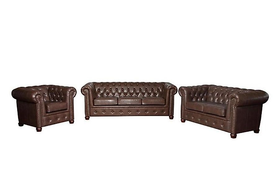 Xlmoebel Sofa Neue Chesterfield Ledercouch für 2 Personen aus Stoff mit, He günstig online kaufen