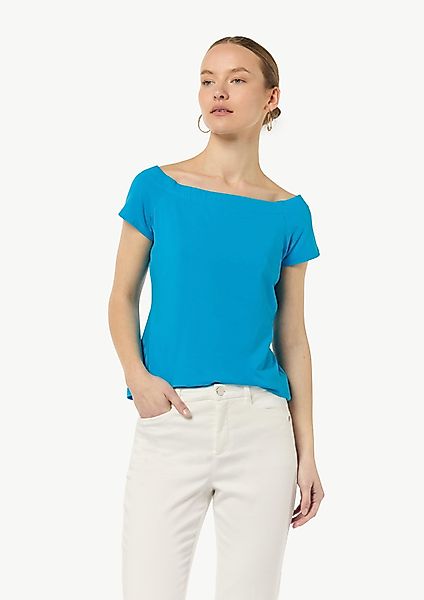 Comma Langarmbody Schulterfreies Shirt aus Baumwoll-Mix günstig online kaufen