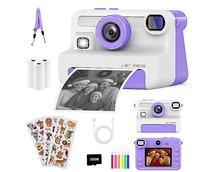 FOSMET Kinderkamera Sofortbildkamera,1080P 2,4" Display Digitalkamera Kinde günstig online kaufen