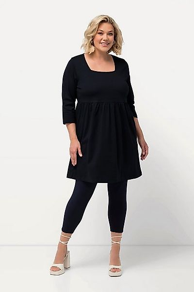 Ulla Popken Longshirt Longshirt A-Linie Carree-Ausschnitt 3/4-Arm günstig online kaufen