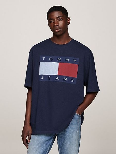 Tommy Jeans T-Shirt TJM RLX MELANGE FLAG TEE mit grpßem Logo-Druck günstig online kaufen