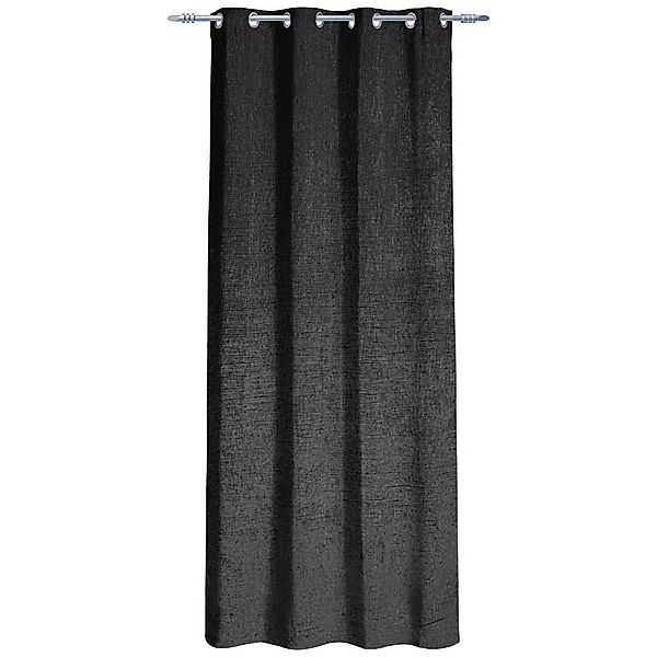 Ösenvorhang Chenille schwarz B/L: ca. 140x245 cm günstig online kaufen