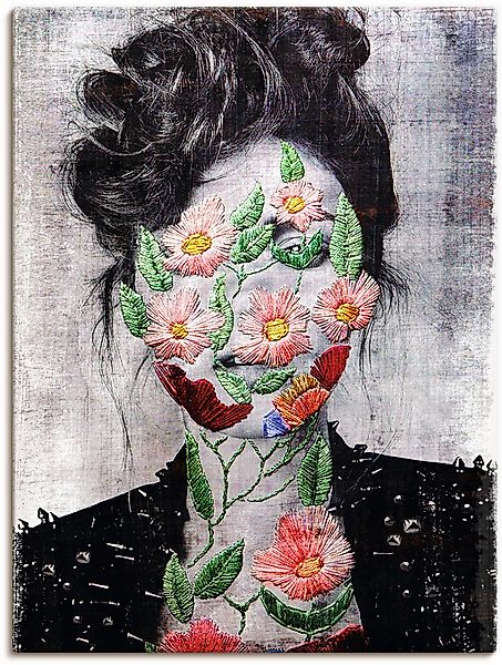 Artland Leinwandbild "Flower Face", Portrait, (1 St.), auf Keilrahmen gespa günstig online kaufen