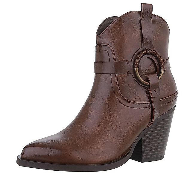 Ital-Design Damen Cowboyboots Western Westernstiefelette (88577600) Blockab günstig online kaufen