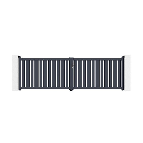 Casanoov Doppelflügeltor Aus Aluminium 4M Veymont H 120Cm Grau günstig online kaufen