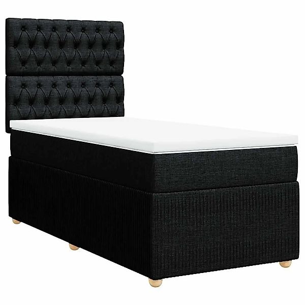 vidaXL Boxspringbett mit Matratze Schwarz 80x200 cm Stoff 3291892 günstig online kaufen
