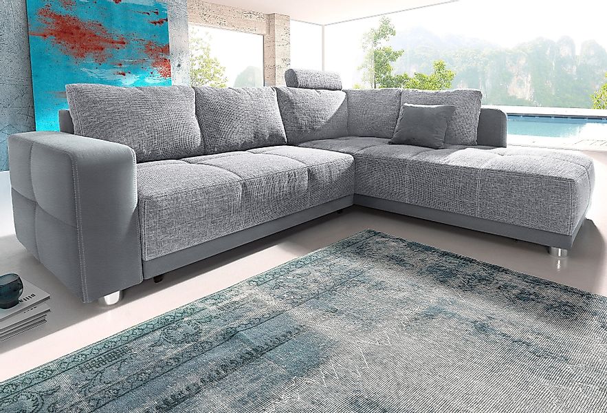 Places of Style Ecksofa, mit Bettfunktion, Bettkasten und Federkern, wahlwe günstig online kaufen
