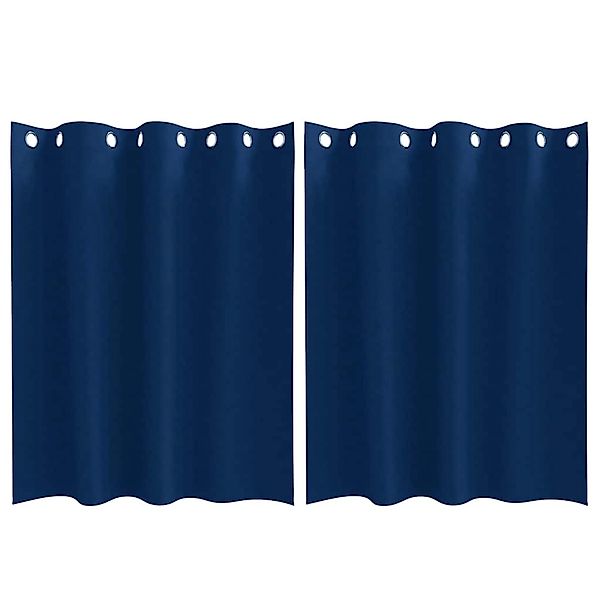 vidaXL Verdunkelungs-Vorhänge mit Ringen Dunkelblau Polyester 4107363 günstig online kaufen