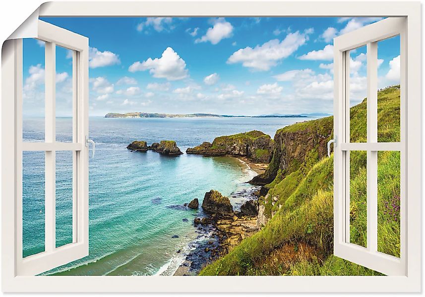 Artland Wandbild "Küstenweg in Nordirland durchs Fenster" Meer Bilder 1 Stk günstig online kaufen