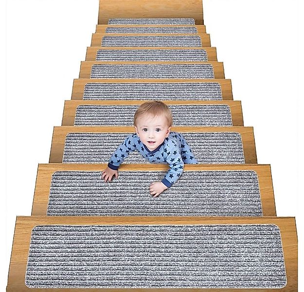 NUODWELL Stufenmatte 15 Stück Stufenmatten, 76 cm x 20 cm, rutschfeste Stuf günstig online kaufen