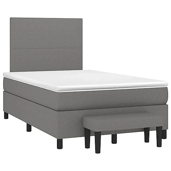 vidaXL Boxspringbett mit Matratze Dunkelgrau 120x190 cm Stoff 3270342 günstig online kaufen