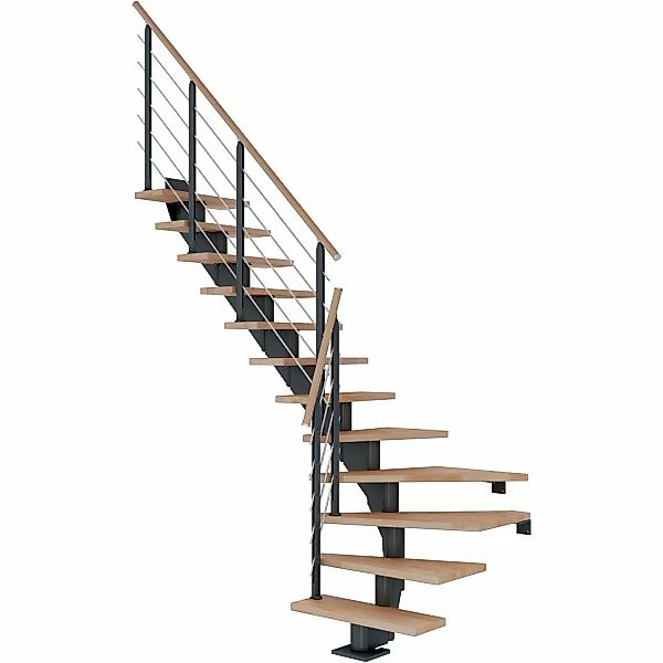 Dolle Mittelholmtreppe Hamburg Buche Anthrazit GH bis 279 cm 1/4gew. 75 cm günstig online kaufen