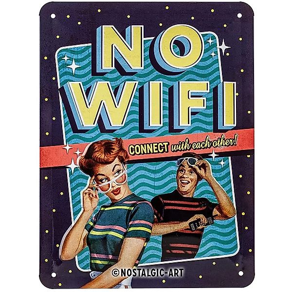 Nostalgic-Art Blechschild 15x20 cm - Say it 50's - No WiFi günstig online kaufen