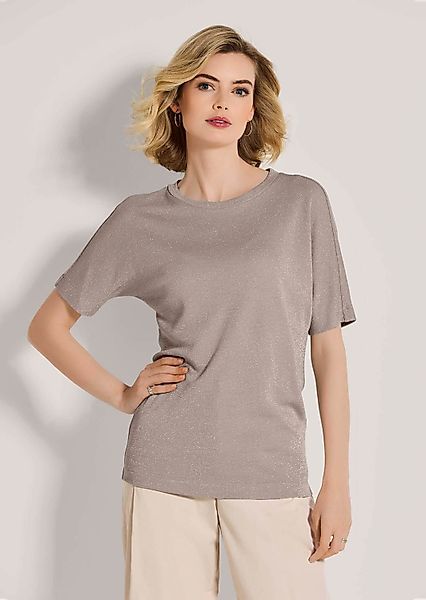 MADELEINE Kurzarmshirt Rundhals-Shirt mit Glanz-Effekt günstig online kaufen