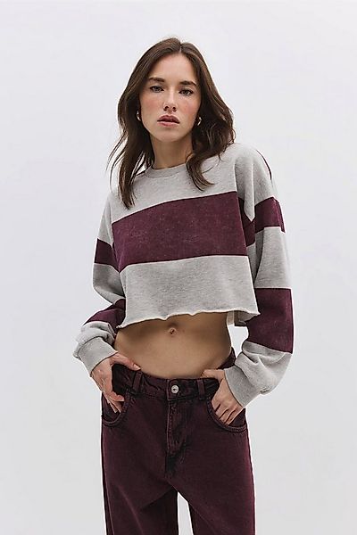 No Matter What Kapuzenpullover Gestreiftes Crop-Sweatshirt günstig online kaufen