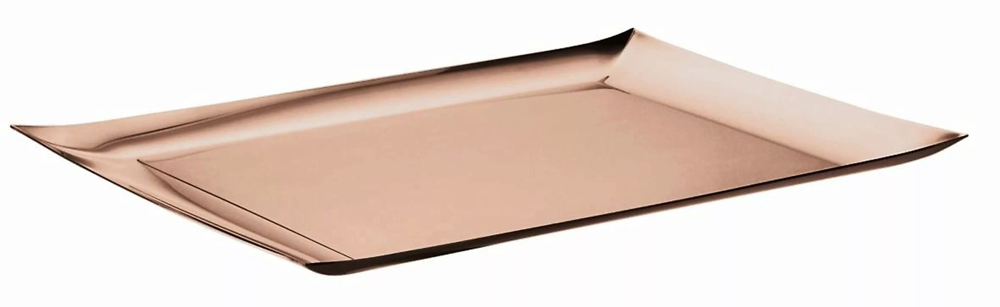 Sambonet Tabletts Linea Q Edelstahl/PVD Rum Tablett 43 x 28 cm (braun) günstig online kaufen