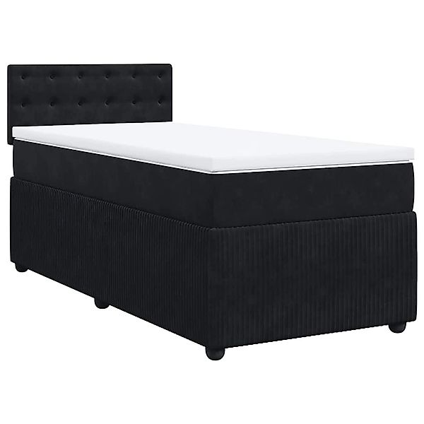 vidaXL Boxspringbett mit Matratze Schwarz 90x200 cm Samt 3287640 günstig online kaufen