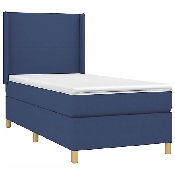 vidaXL Boxspringbett mit Matratze & LED Blau 80x200 cm Stoff 3138675 günstig online kaufen