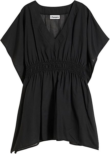 bonprix Longtunika (1-tlg) luftiger Webstoff, transparente Optik, tiefer V- günstig online kaufen