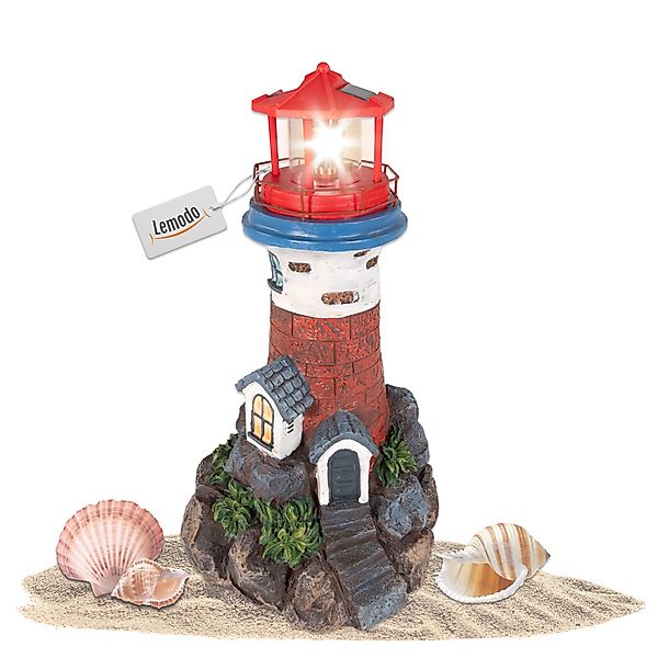 Lemodo LED-Dekofigur Leuchtturm mit Solarlicht und günstig online kaufen