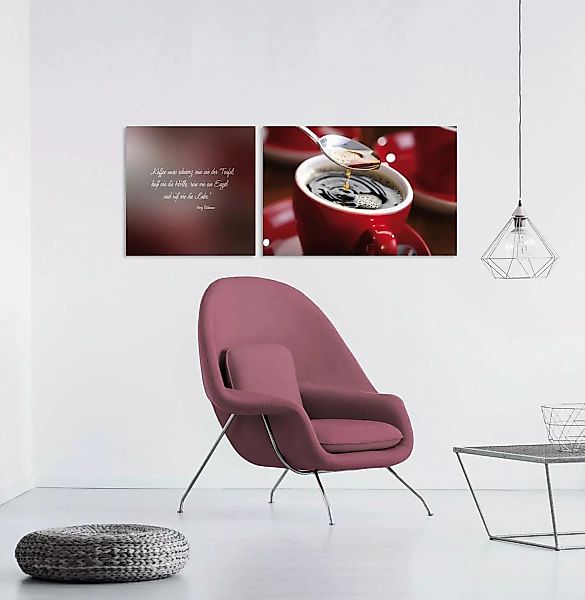 queence Leinwandbild "Kaffee", Getränke-Kaffee-Bar & Lounges-Kaffee Bilder- günstig online kaufen