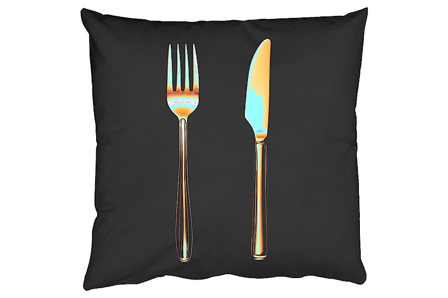 MuchoWow Dekokissen Besteck - Gold - günstig online kaufen