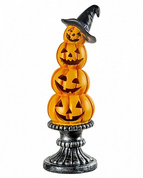 Horror-Shop Dekoobjekt Kürbisturm & Hexenhut Dekofigur mit LED 28,5cm günstig online kaufen