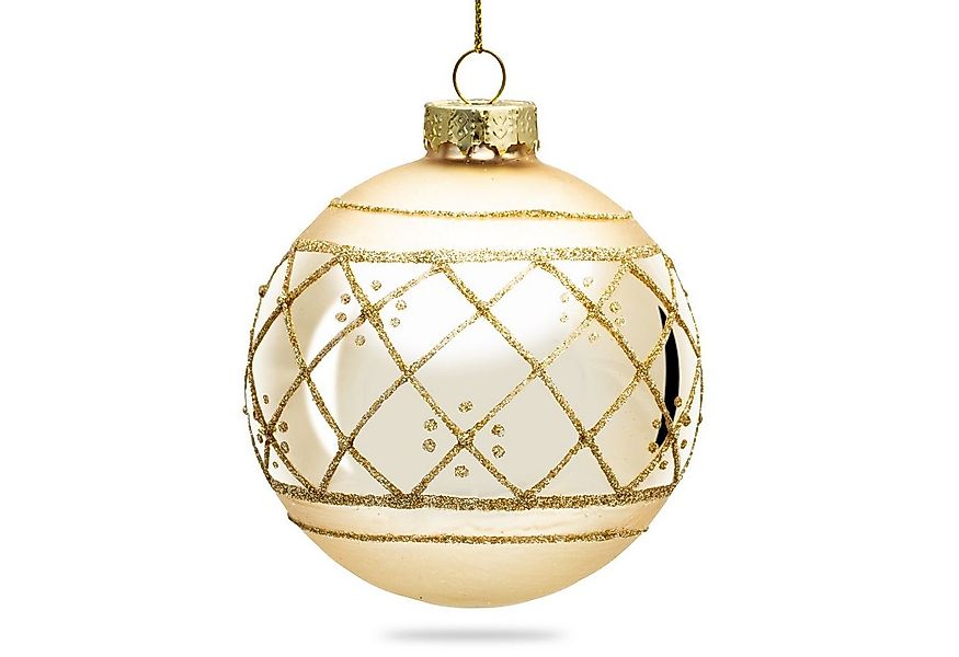 SIKORA Christbaumschmuck Highlights Champagner 4er Set Christbaumkugeln aus günstig online kaufen