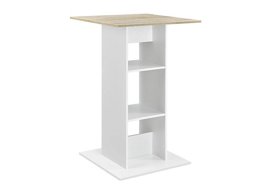 en.casa Bartisch (nur Tisch), »Visby« Bartheke 110x70x70cm Weiß / Eiche-Opt günstig online kaufen