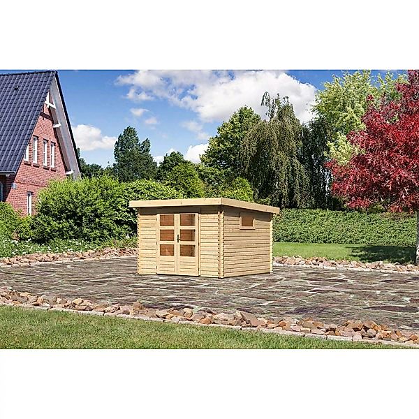 Karibu Holz-Gartenhaus Jeebel 3 Natur Pultdach Unbehandelt 282 cm x 282 cm günstig online kaufen