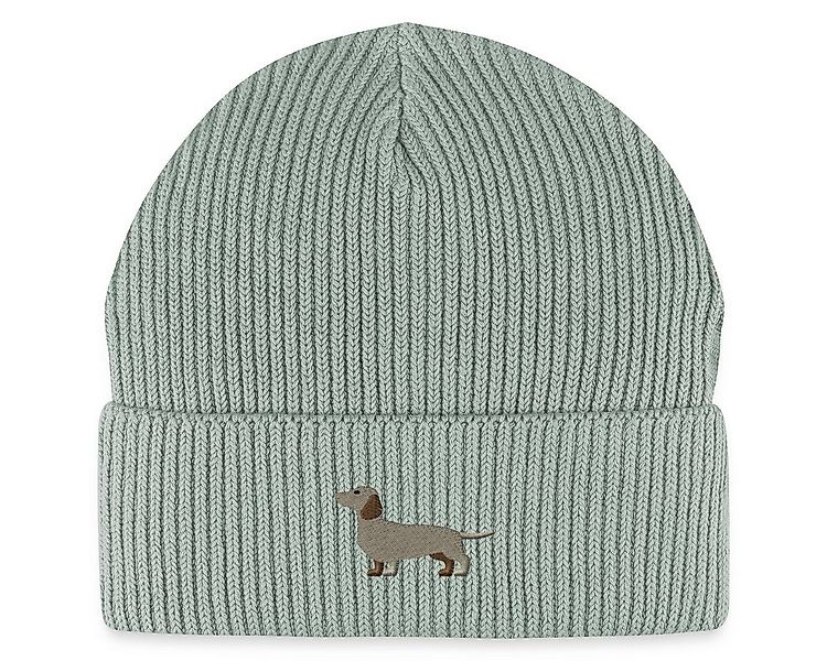 Spreadshirt Beanie Dackel Stickerei Fisherman Beanie Bio Mütze (1-St) günstig online kaufen