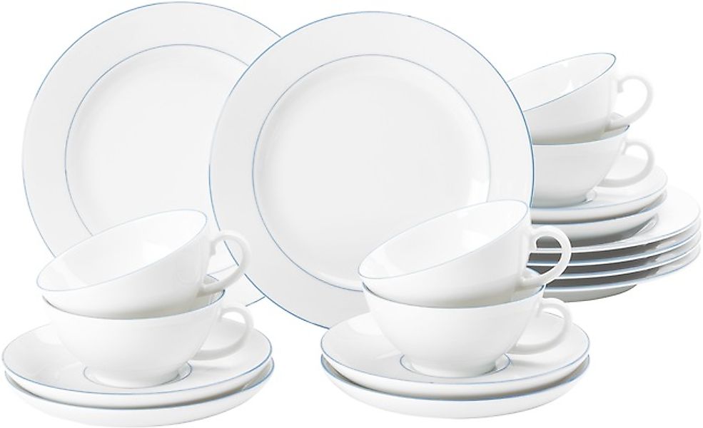 Seltmann Weiden Teeservice »Teeservice 18-teilig Sonate Blue Lines, Teetass günstig online kaufen