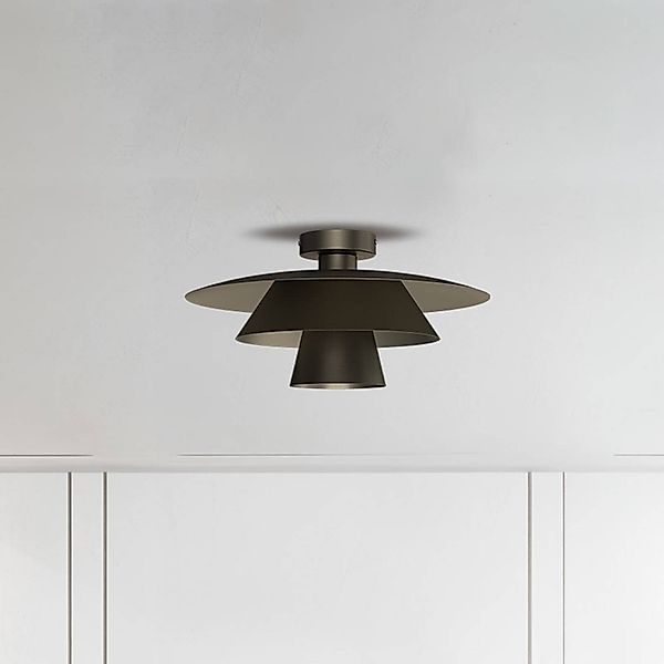 Deckenleuchte Plato, titan, Metall, Ø 38 cm, E27 günstig online kaufen