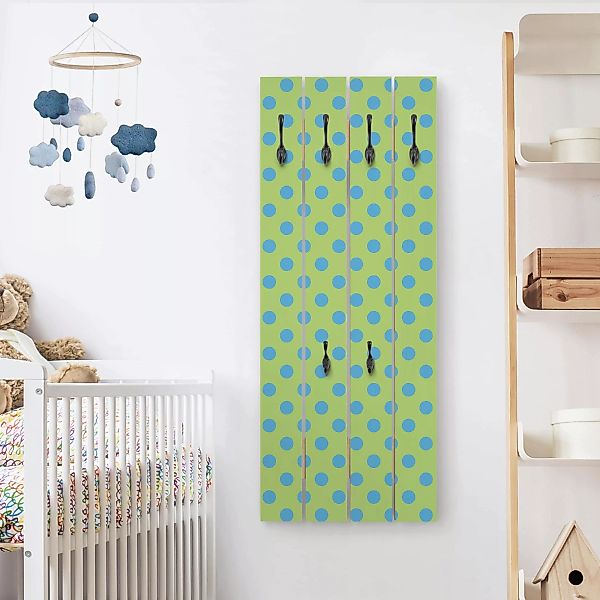 Wandgarderobe Holzpalette Kinderzimmer No.DS92 Punktdesign Girly Grün günstig online kaufen
