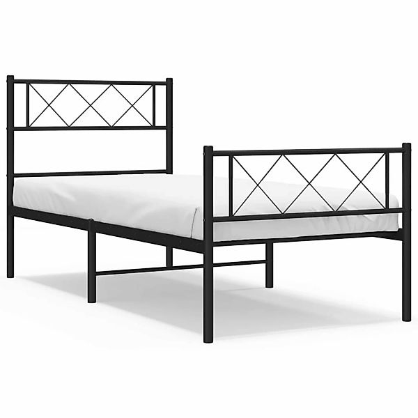 vidaXL Bettgestell mit Kopf- und Fußteil Metall Schwarz 107x203 cm Modell 1 günstig online kaufen