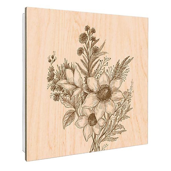 Banjado Großer Schlüsselbox Holz 30x30cm Weiß Scharnier Rechts 50 Haken Sch günstig online kaufen